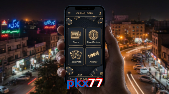 Main screen of Pkx77 app page for PK players