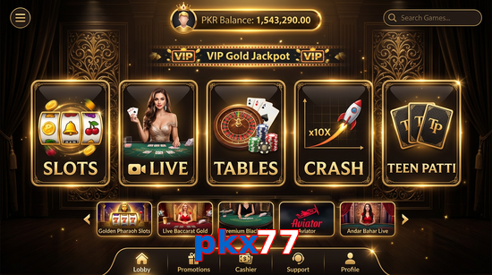 Main screen of Pkx77 casino page for PK players